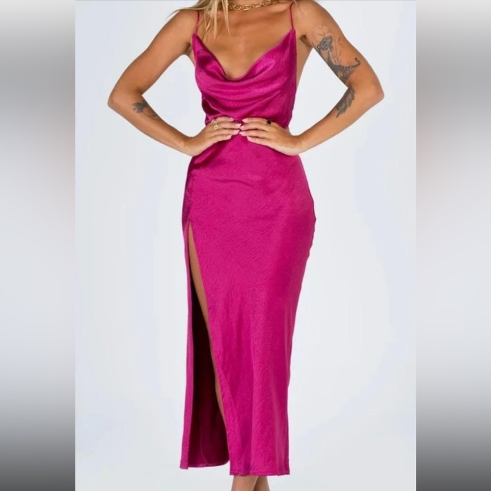 Princess Polly Cowl Dress in Magenta size XL